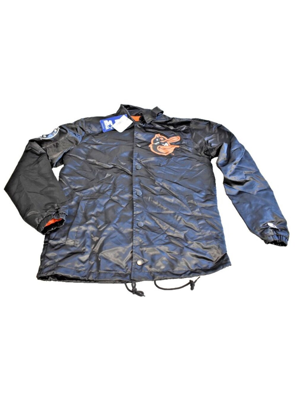 Baltimore Orioles Starter Jacket Men's Small Black Windbreaker Long Sleeve